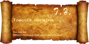 Tomcsik Hermina névjegykártya